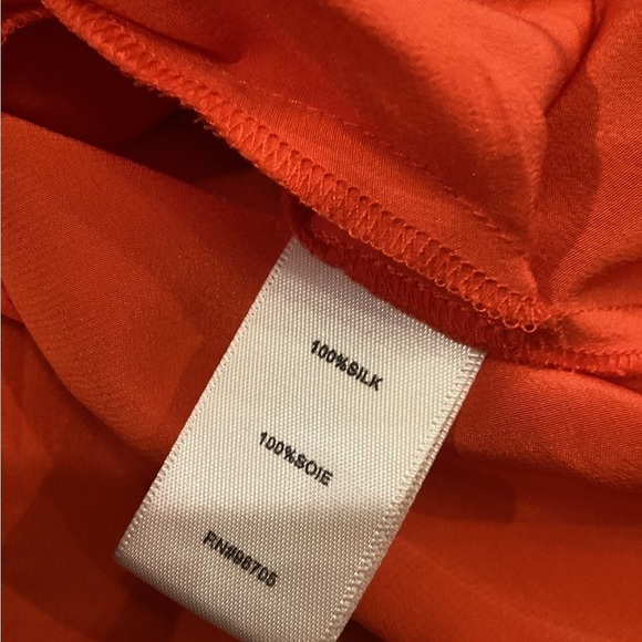 Rebecca Taylor neon orange silk Oh What A Night dress with pockets size 4 - Picture 10 of 10